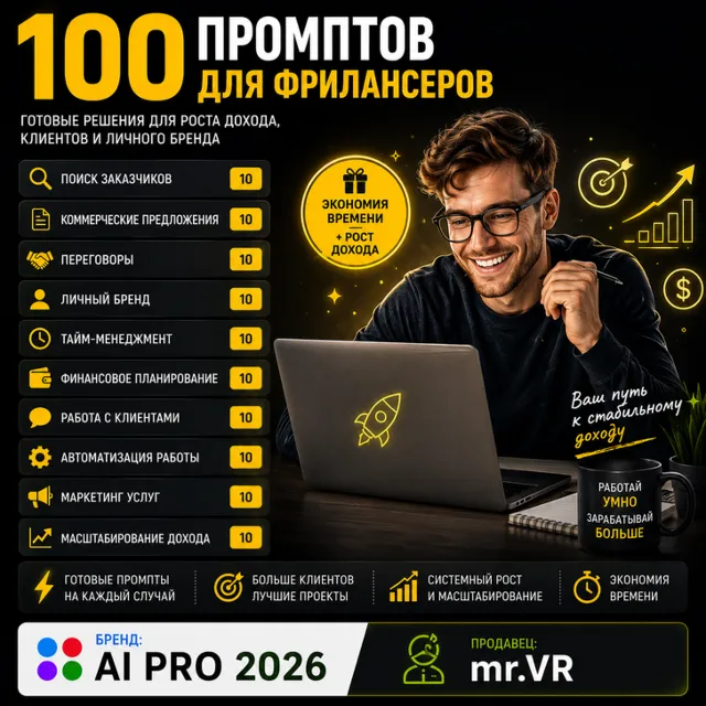 100 промптов ChatGPT для фрилансеров — AI Freelancer Pro 2026: заказы, клиенты