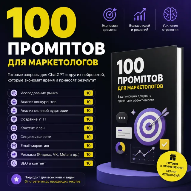 100 промптов ChatGPT для маркетологов — AI Marketing Pro 2026: стратегия, продажи