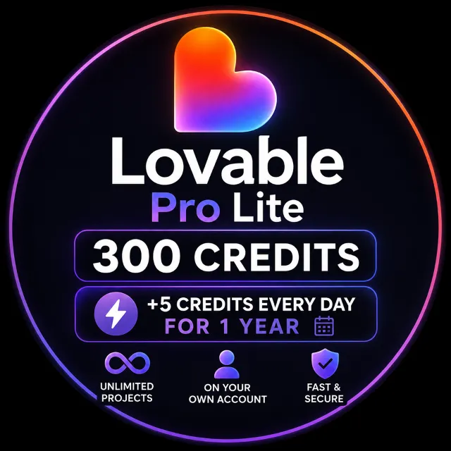 Lovable Pro Lite | 300 кредитов + 5 кредитов ежедневно | 1 год | Быстрая активация