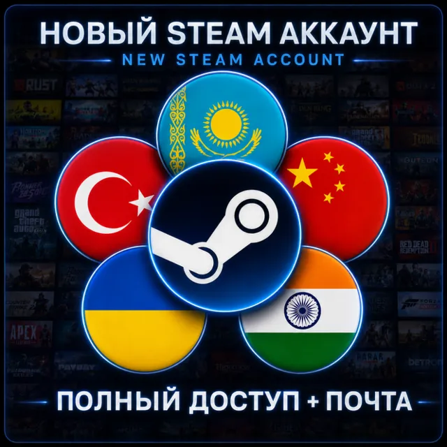 🔥 STEAM аккаунт | Казахстан 🇰🇿 Турция 🇹🇷 Китай 🇨🇳 Украина 🇺🇦 Индия 🇮🇳|