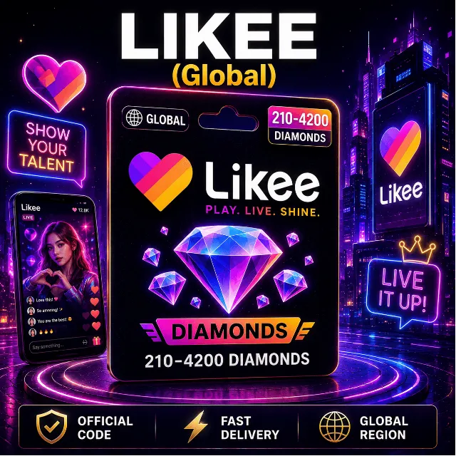 Likee | 210–4200 Алмазов | Код пополнения (Все регионы)