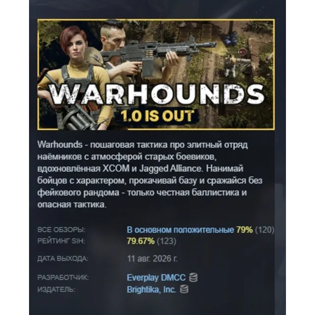 Warhounds АВТОДОСТАВКА STEAM GLOBAL МГНОВЕННО ЛИЦЕНЗИЯ