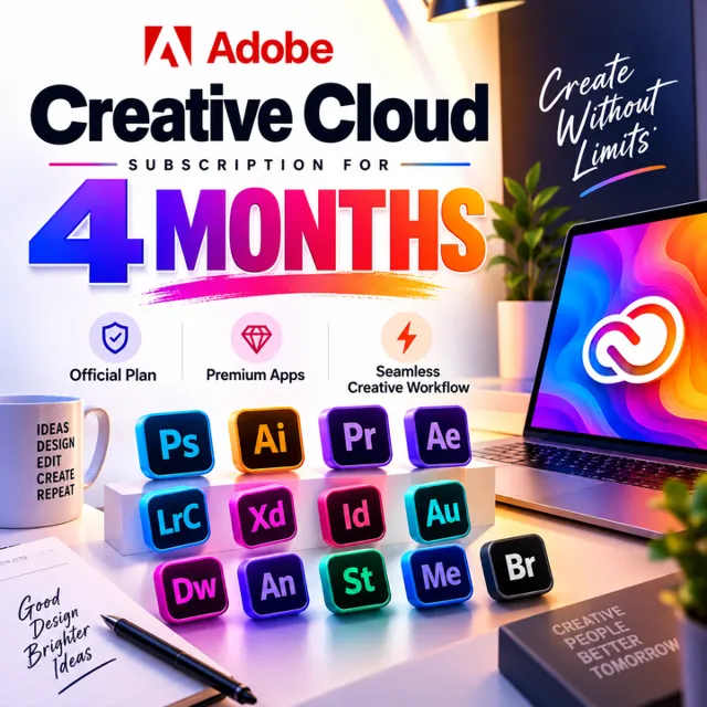 Adobe Creative Cloud Pro — 4 Months | All Apps + 4,000 AI Credits