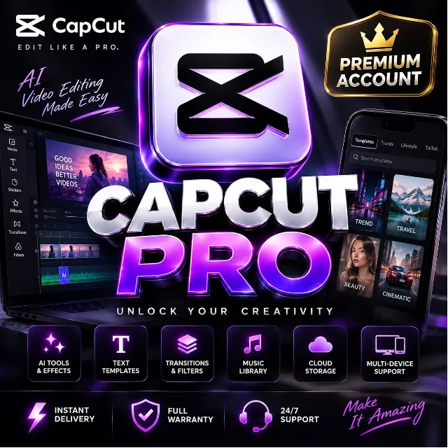 Мгновенная доставка ⚡ Личный аккаунт CapCut Pro | Для любых устройств 7/30/180 Дни