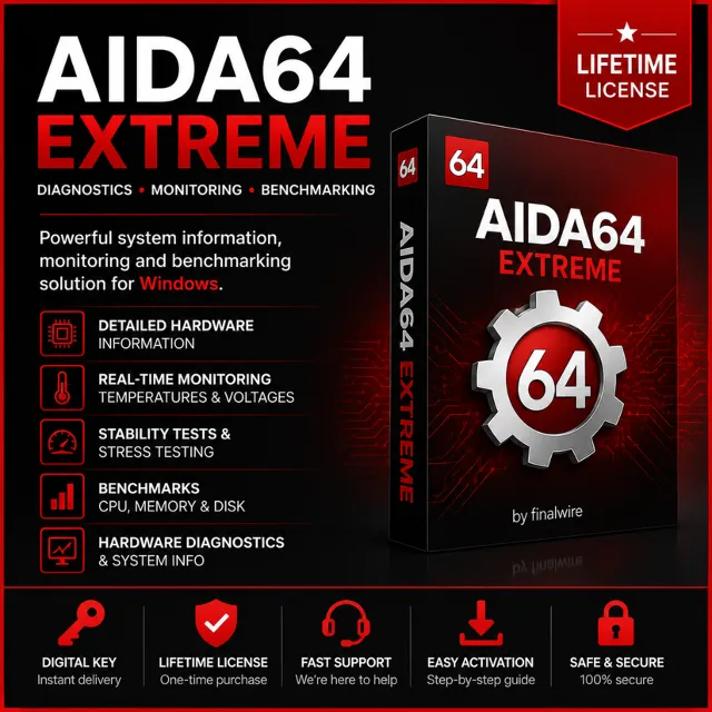 AIDA64 Extreme 2026 для Windows | Lifetime License | Цифровой ключ