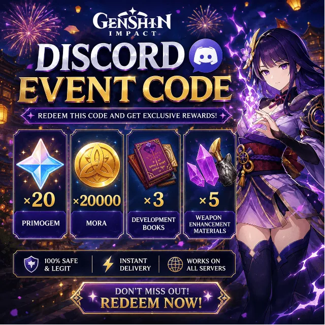 🎮 Genshin Impact – Event Code - 💎 20 Primogems