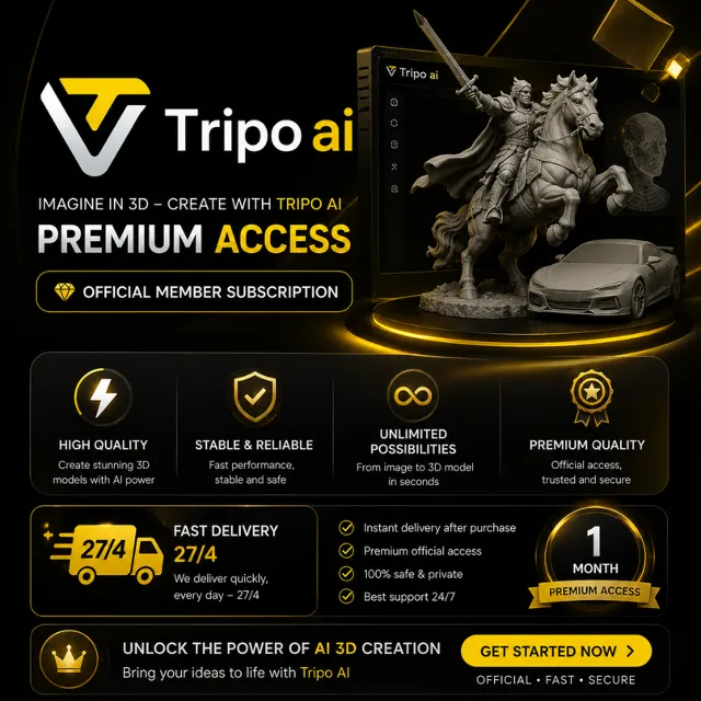 💎 TRIPO AI CREATOR | STARTER/PRO | ГЕНЕРАТОР 3D-МОДЕЛЕЙ | 1 МЕСЯЦ | МГНОВЕННАЯ ДОСТА