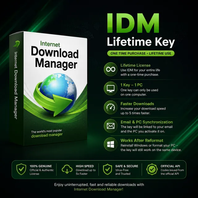 Internet Download Manager (IDM) Lifetime Key for 1 PC (Global)