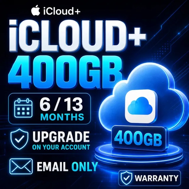 iCloud+ 400GB | 6 / 12 Months | Account Upgrade | Email Only | Warranty