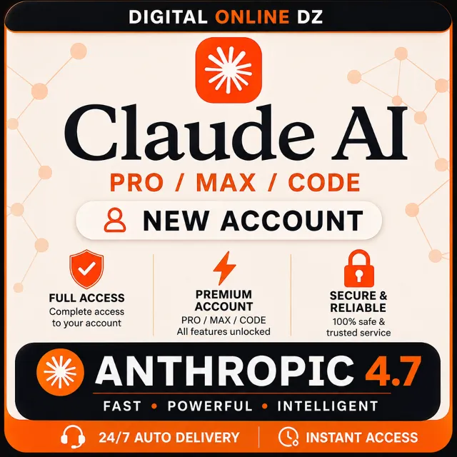 NEW Claude AI Account | PRO / MAX / Code | Anthropic Claude 4.7 | 24/7 Access