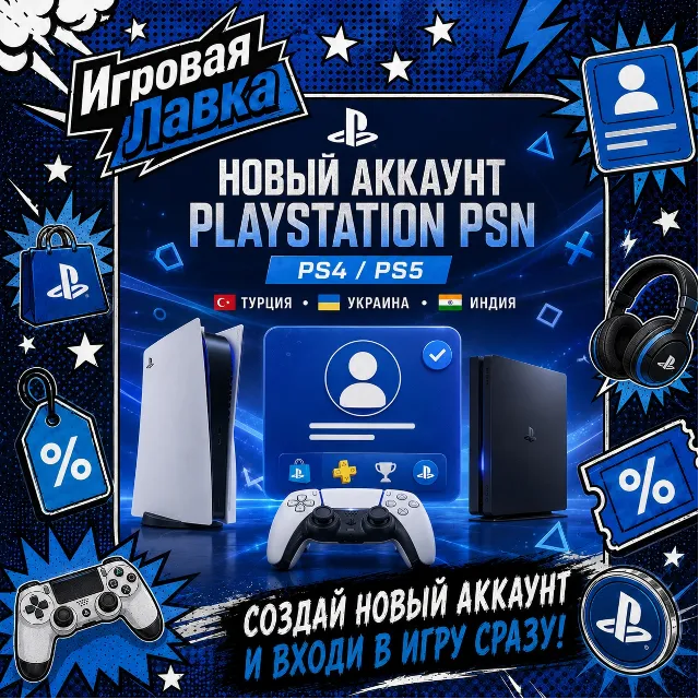 НОВЫЙ АККАУНТ Playstation PSN (PS4/PS5) Турция | Украина | Индия
