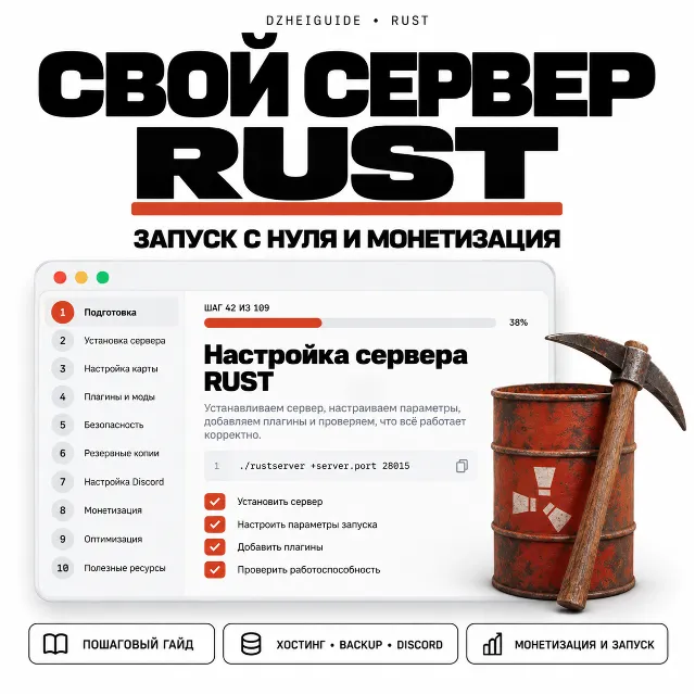 Свой игровой сервер Rust - запуск с нуля и монетизация | by DzheiGuide