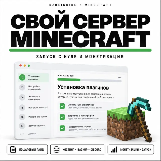Свой игровой сервер Minecraft (Майнкрафт): запуск с нуля, монетизация | by DzheiGuide
