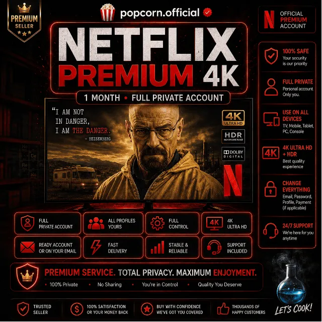 NETFLIX PREMIUM 4K – 1 МЕСЯЦ | ПОЛНОСТЬЮ ЛИЧНЫЙ АККАУНТ | ВСЕ ПРОФИЛИ ВАШИ | ГАРАНТИЯ