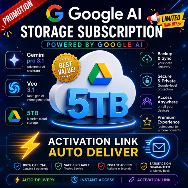 Google Cloud AI Storage 5 ТБ | Gemini pro 3.1 | | Ссылка для активации ⚡ АВТОМАТИЧЕСК