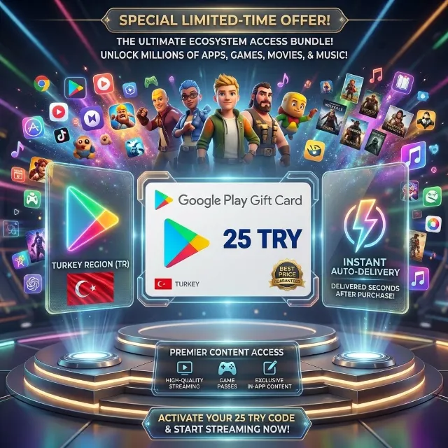 ПОДАРОЧНАЯ КАРТА GOOGLE PLAY [25 TRY] | 🇹🇷 РЕГИОН ТУРЦИЯ | МГНОВЕННАЯ АВТОВЫДАЧА