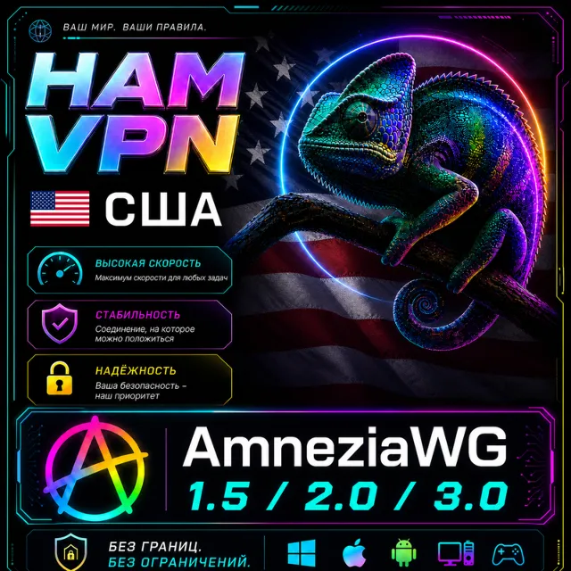 VPN США ВПН AMNEZIA 2.0 ЛИЧНЫЙ AMNEZIAWG РАБОТАЕТ В РФ БЕЗЛИМИТ РОУТЕР КИНЕТИК