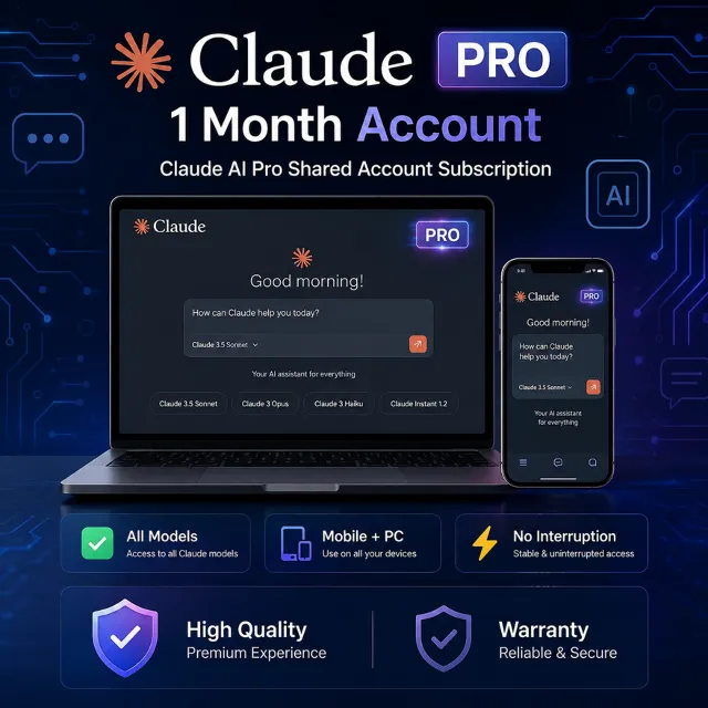 Премиум-аккаунт Claude AI Pro — 1 месяц (общий доступ) — Высокое качество — Безопасно