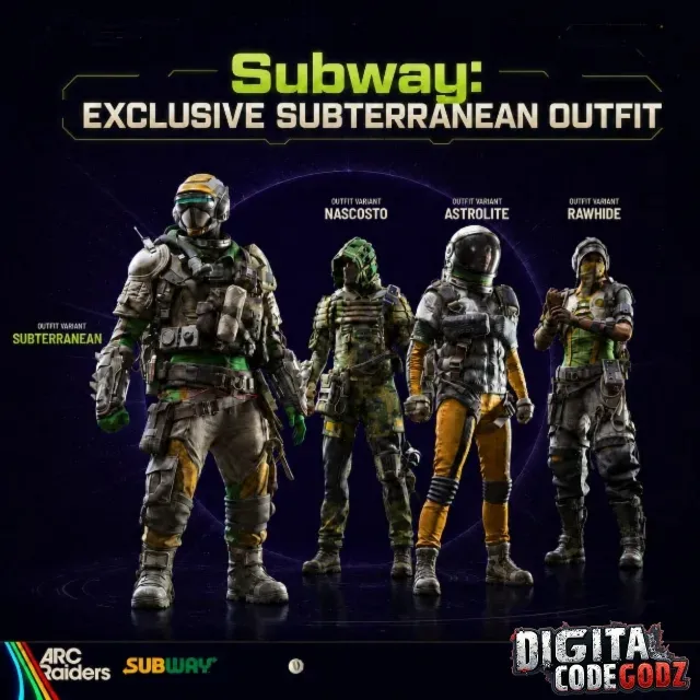 Arc Raiders x Subway - Подземный костюм - Мгновенный ключ