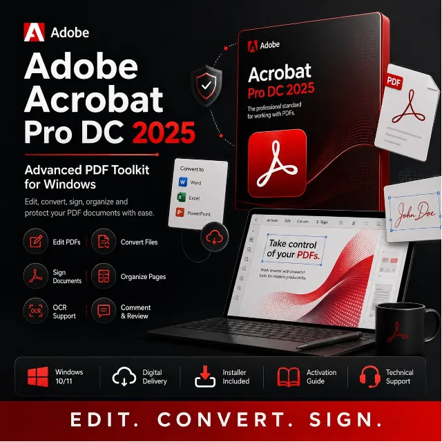 Adobe Acrobat Pro DC 2025 Professional | Ключ бессрочной лицензии
