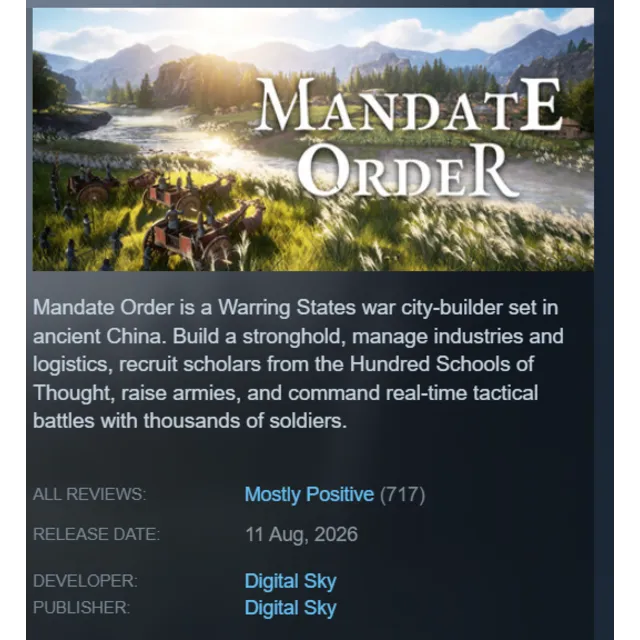 GLOBAL | Mandate Order | STEAM KEY