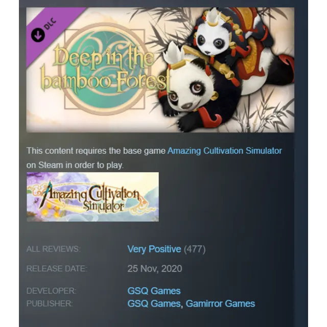 GLOBAL | Amazing Cultivation Simulator - Deep in the bamboo Forest | STEAM KEY