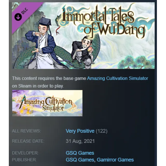 GLOBAL | Amazing Cultivation Simulator - Immortal Tales of WuDang | STEAM KEY