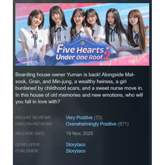GLOBAL | Five Hearts Under One Roof 2 | STEAM KEY