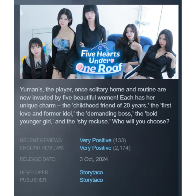 GLOBAL | Five Hearts Under One Roof 1 | STEAM KEY