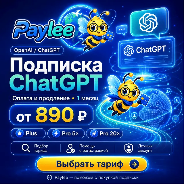 ChatGPT Plus / Pro 5 / Pro 20 — оплата или продление