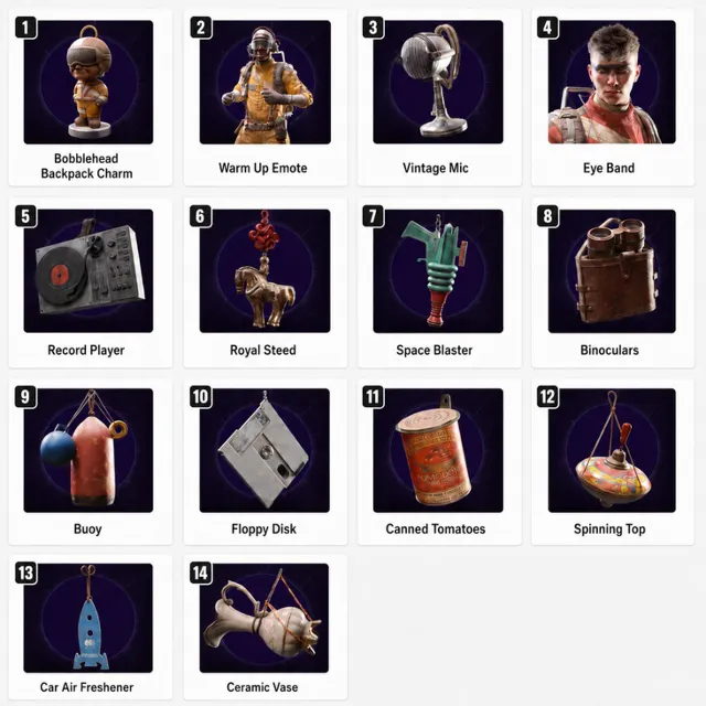 Arc Raiders 14/14 💎 Стиль лица, эмоция, рюкзак: 8 брелоков + 2 крепления