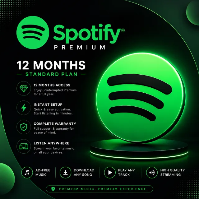 Spotify Premium (12 месяцев) — персональный аккаунт с гарантией по всему миру