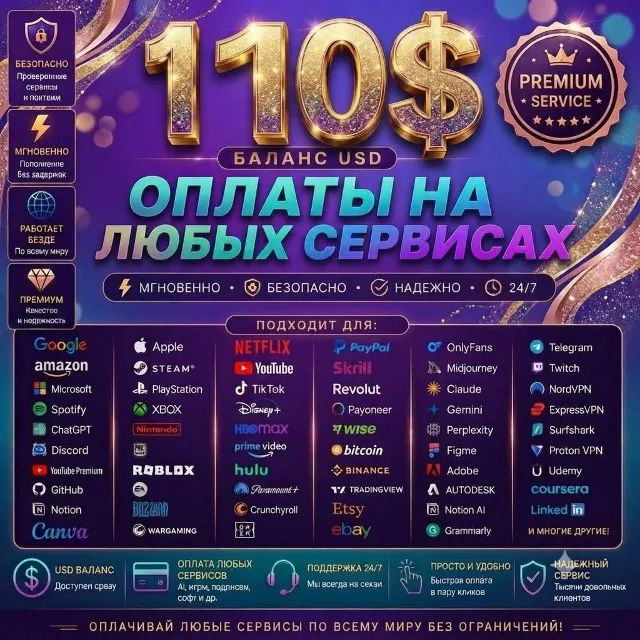 110$ US Card 🌎Premium Access: Tiktok, Fiverr, Google