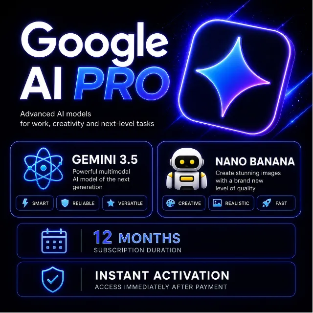 GOOGLE AI PRO 6 МЕСЯЦЕВ l НА ВАШ АККАУНТ l БЕЗ ВХОДА