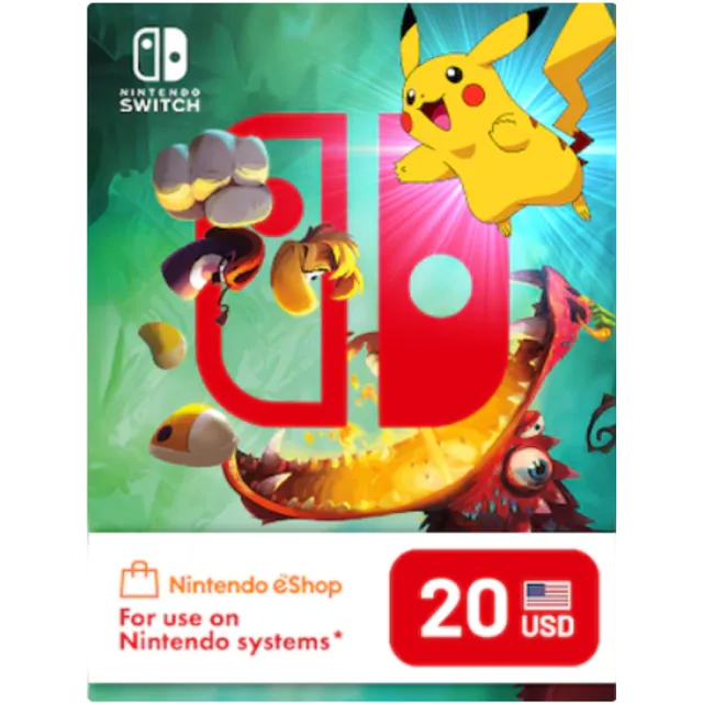 Карта Nintendo 20 USD регион США