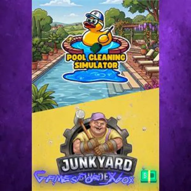☀️Pool Cleaning Simulator &amp; Junkyard Builder Bundle XBOX