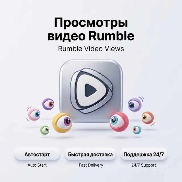 Просмотры видео Rumble | Автостарт | Быстрая доставка | Дешёвые и реальные просмотры
