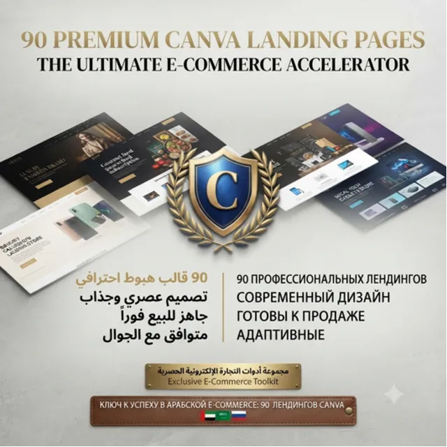 Набор из 90 шаблонов лендингов Canva для электронной коммерции