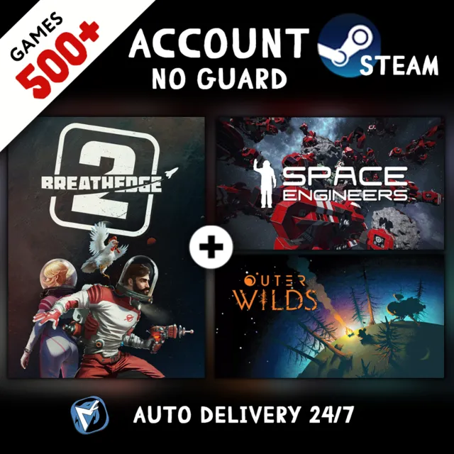 Breathedge 2 + Space Engineers + Outer Wilds + 500 ИГР STEAM АККАУНТ