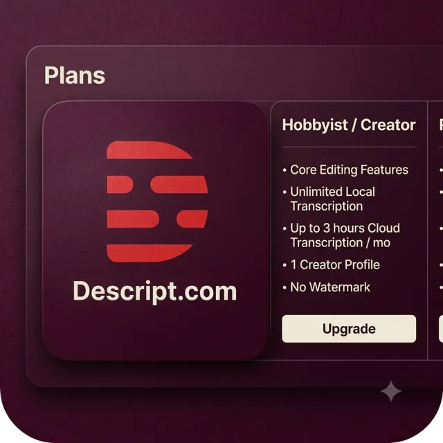 Descript.com | Подписка для любителей/творцов | Персональная