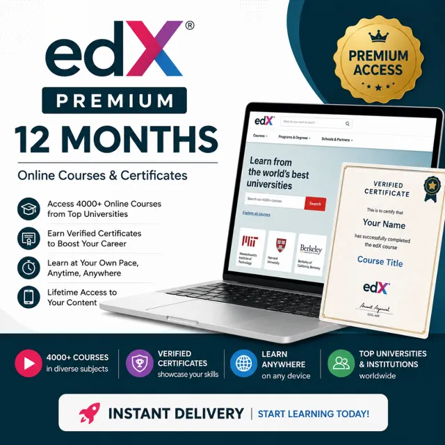 edX Premium 12 Months | Online Courses &amp; Certificates | Instant Delivery