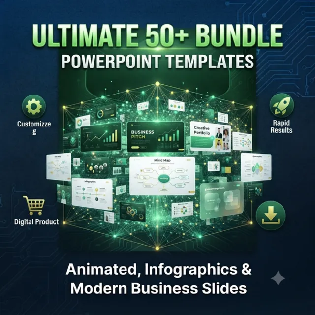 Мега-пакет из 50+ шаблонов PowerPoint | Анимированные, инфографика и бизнес-слайды