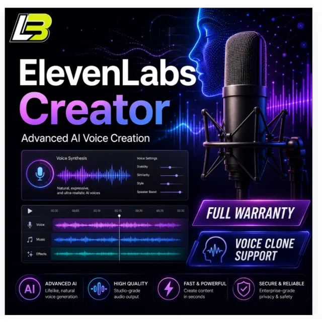 План Eleven Labs Creator на 1 месяц | Мгновенная доставка от Elevenlabs