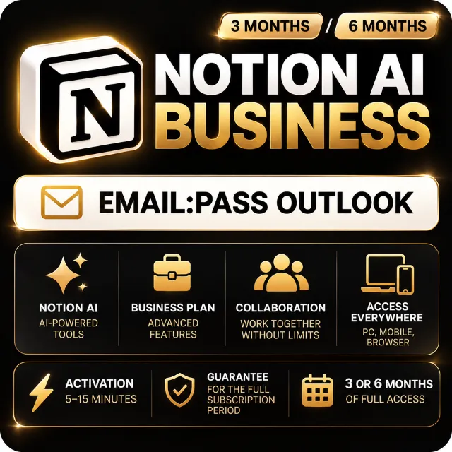 Notion AI Business Trial 3/6 МЕСЯЦЕВ | OPUS 5, GPT-5.6 SOL | — ГОТОВЫЙ АККАУНТ