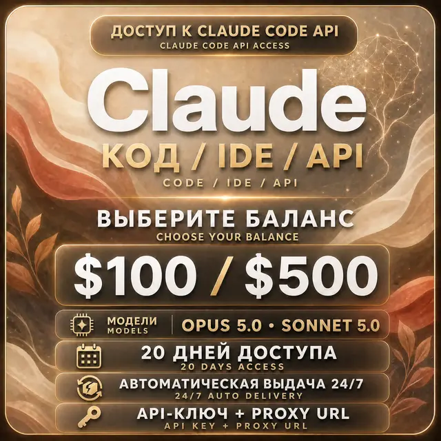 CLAUDE API 100$-500$  | 24/7 AUTO DELIVERY | API |