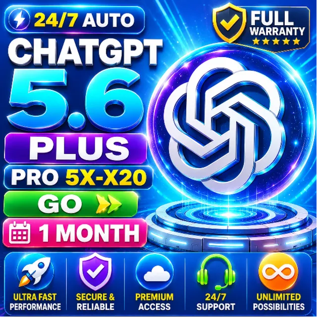 [24/7 AUTO] ChatGPT 5.6 PLUS | PRO 5X-X20 | GO | 1 МЕСЯЦ | ПОЛНАЯ ГАРАНТИЯ