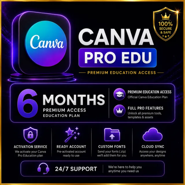 Canva Pro EDU на 6 месяцев | Премиум-доступ для образовательных учреждений | Мгновенн