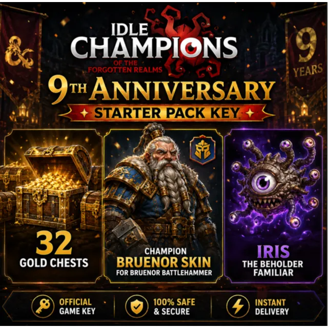 Idle Champions 9th Anniversary Starter Pack Ключ - глобальный - ПК/XBOX/PS4/MOBILE