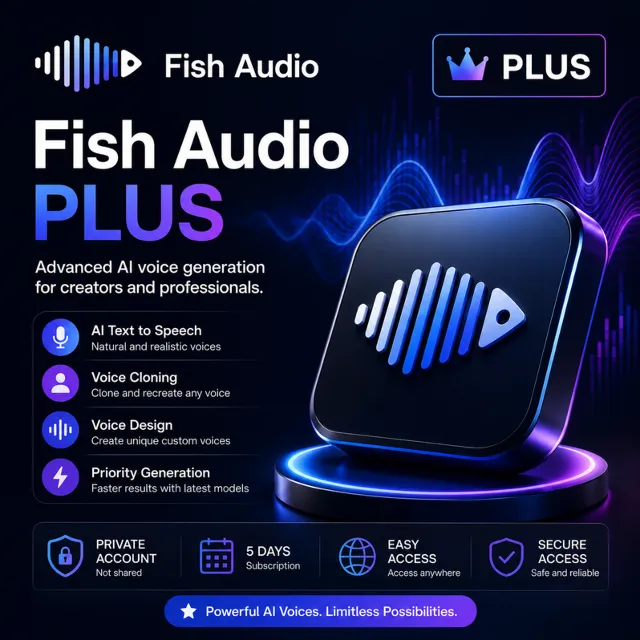 Fish Audio PLUS | Подписка на 5 дней | Личный аккаунт