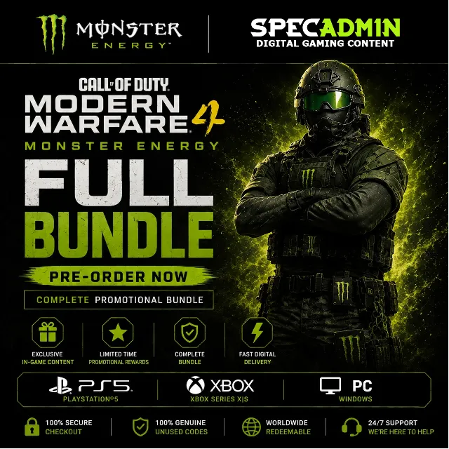 НАБОР CALL OF DUTY: MODERN WARFARE 4 | CoD MW4 MONSTER ENERGY BUNDLE | 5 СКИНОВ | SET